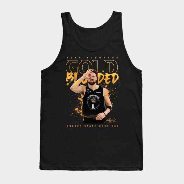 Klay Thompson Gold Blooded Tank Top by Juantamad